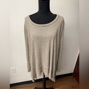 Cozy Tan Knit Thin Long Sleeve Sweater Size 3X